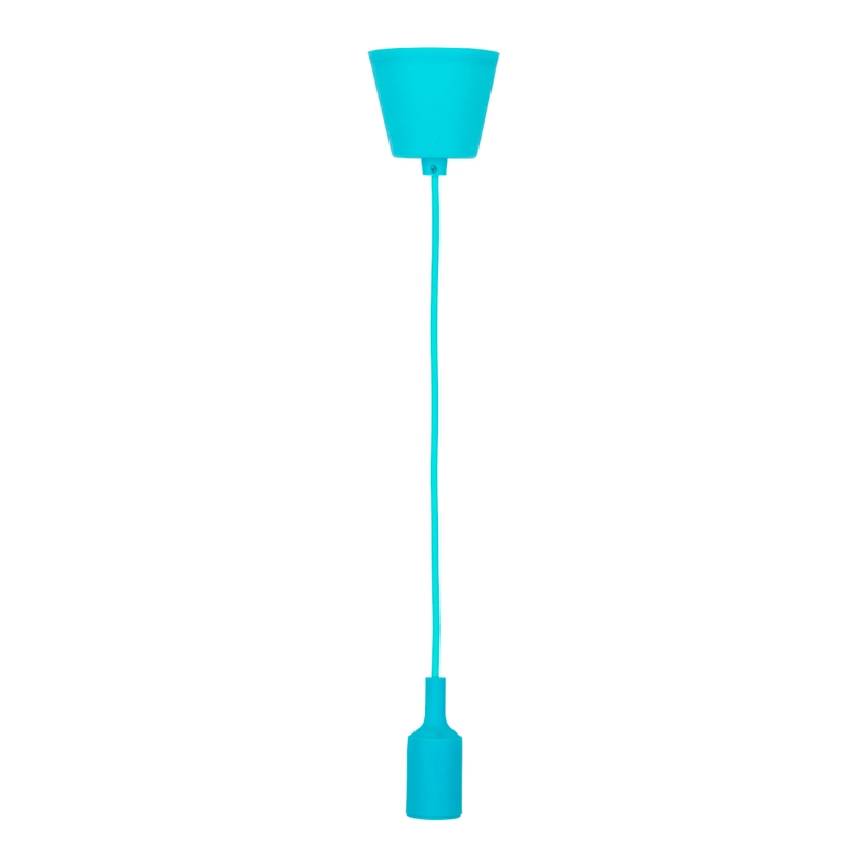 SOQUETE LAMPARA COLGANTE GOMA E-27 COLOR CELESTE 1MT NAGASHI - 4