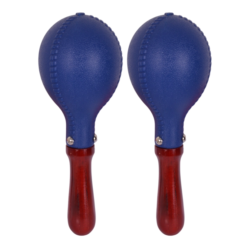 PAR DE SONORA PLASTICA CON MANGO MADERA AZUL RMX - 1