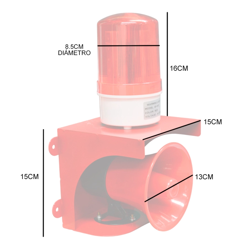 SIRENA COMUNITARIA CON 2 CONTROLES Y BALIZA ROJA BESTAMERICA SF-302 - 5