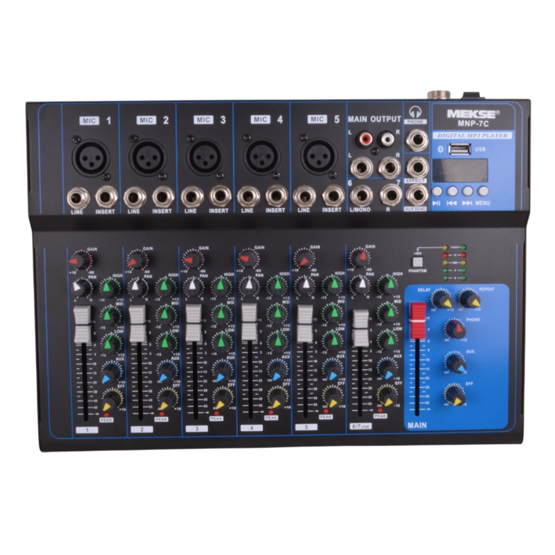 MIXER PASIVO BLUETOOTH USB 5+2 (7CANALES) MEKSE MNP-7C - 2