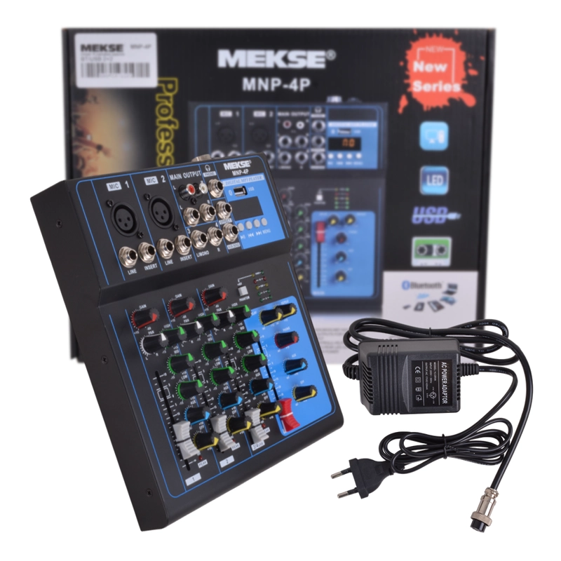 MIXER PASIVO BLUETOOTH USB 2+2 (4CANALES) MEKSE MNP-4P - 1