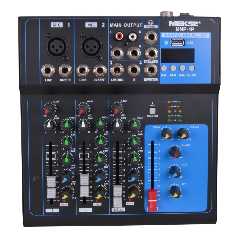 MIXER PASIVO BLUETOOTH USB 2+2 (4CANALES) MEKSE MNP-4P - 2
