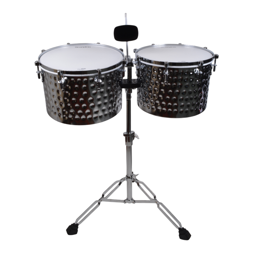 TIMBALES HQ 15+14 CON CENCERRO SILVER MART DR-2SL SCORPION - 1