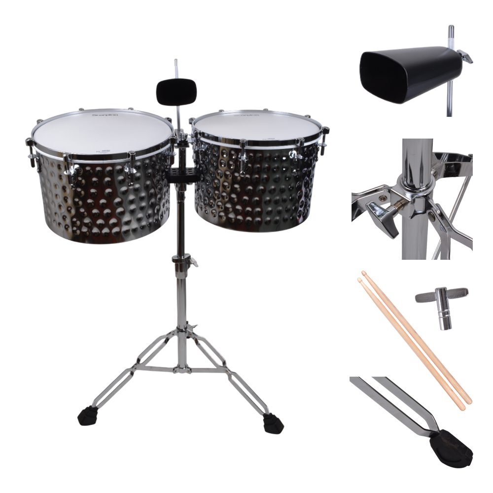 TIMBALES HQ 15+14 CON CENCERRO SILVER MART DR-2SL SCORPION - 3