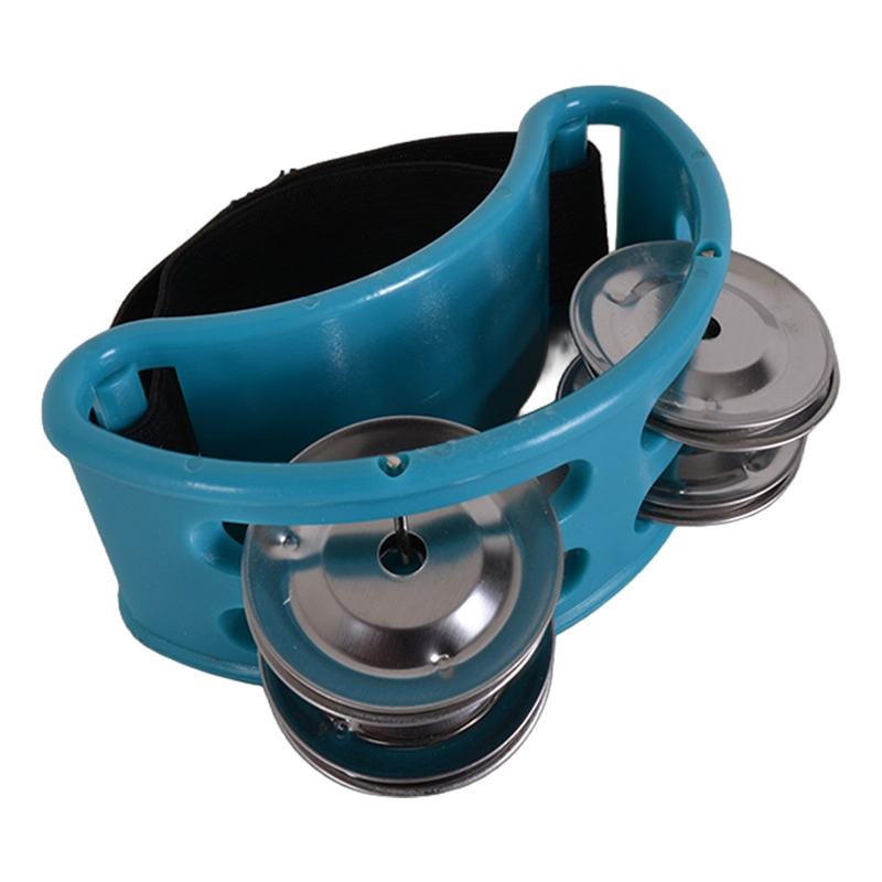 PANDERO PIE 4 SONAJAS ELASTICADO AZUL TR-12 RMX - 1