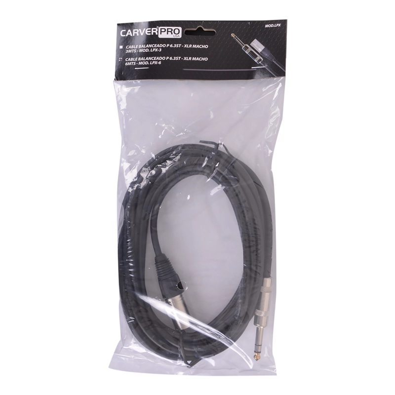 CABLE BALANCEADO PLUG 6.3 ST - XLR MACHO 6MTS CARVERPRO LPX-6 - 3