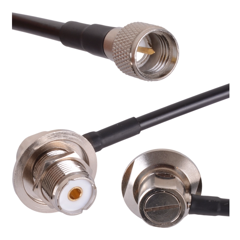 ADAPTADOR MINI UHF HEMBRA A UHF HEMBRA CON CABLE - 2