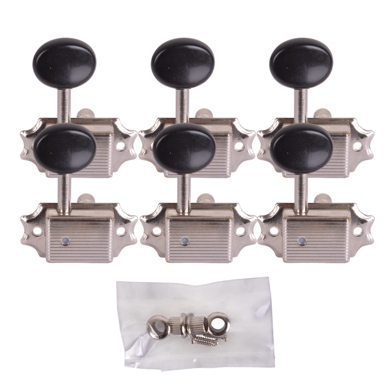 SET 6 CLAVIJEROS PARA GUITARRA ACUSTICA 3+3 CROMADO MOD.7034 SCORPION - 4