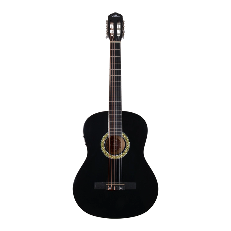 GUITARRA CLASICA ELECTROACUSTICA NEGRA 39 CON FUNDA CN-539 LA ESPAÑOLA - 1