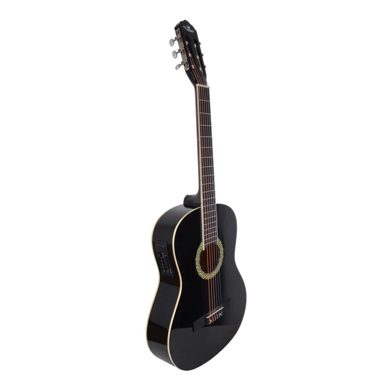GUITARRA CLASICA ELECTROACUSTICA NEGRA 39 CON FUNDA CN-539 LA ESPAÑOLA - 2