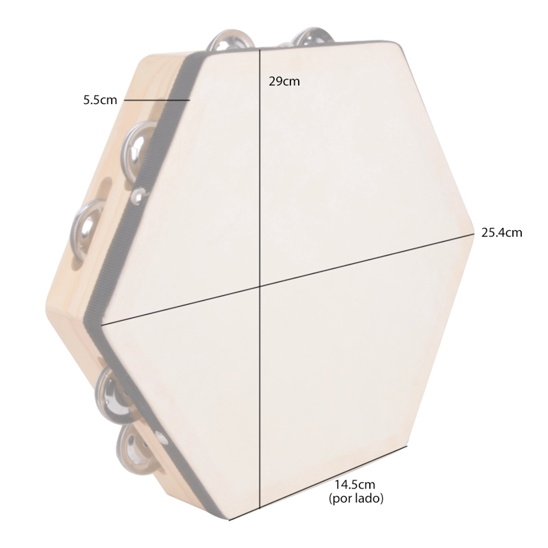 PANDERETA HEXAGONAL 10 PULGADAS FOLCKORE PAX-10 RMX - 6