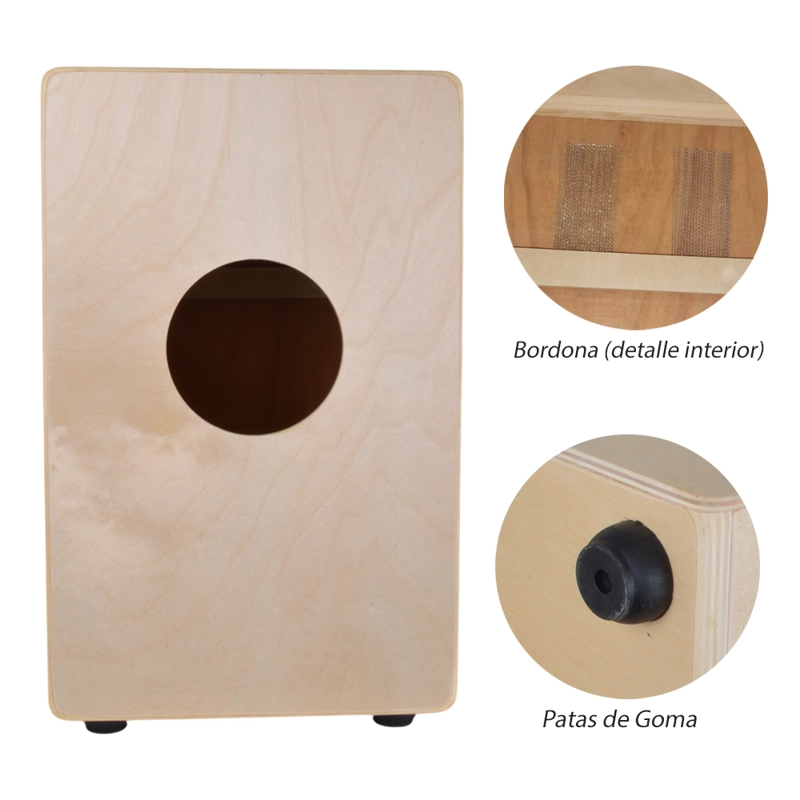 CAJON PERUANO CON BORDONAS CASTAÑO CON FUNDA CPB-1 RMX - 3