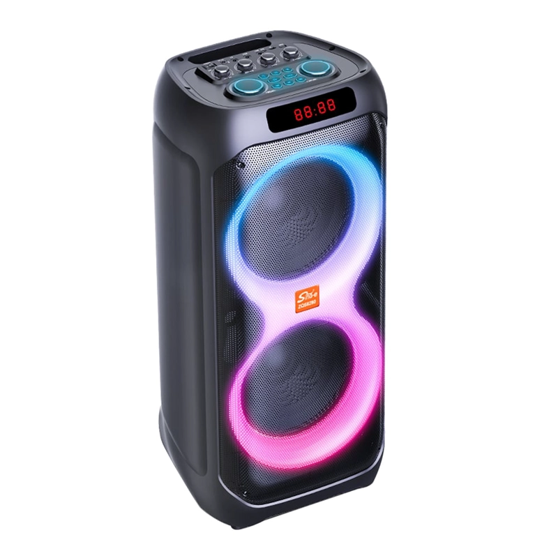 PARLANTE PORTATIL 2X8' 25W LEDS, MIC, BT SING-E ZQS8280 - 1