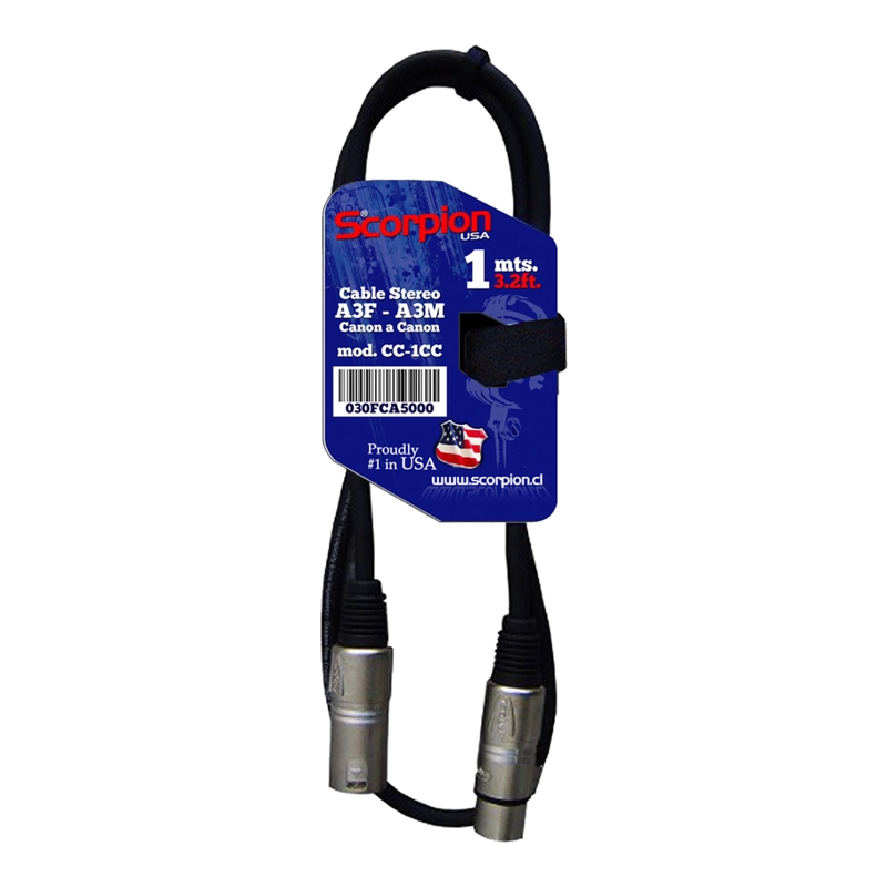 CABLE STEREO CANON HEMBRA A CANON MACHO 1MT CC-1CC SCORPION - 1