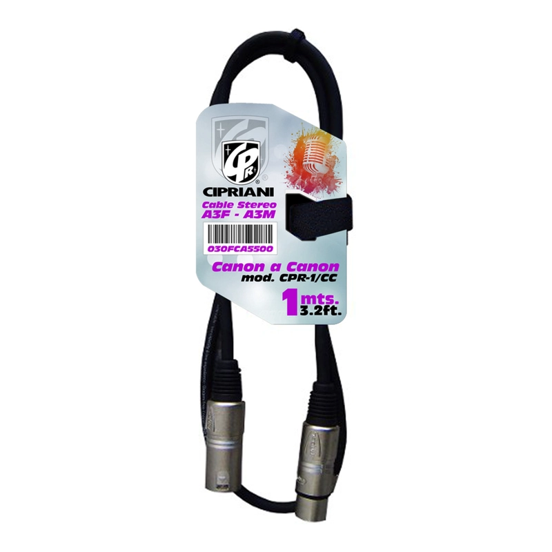 CABLE STEREO CANON HEMBRA A CANON MACHO 1MT CPR-1/CC CIPRIANI - 1