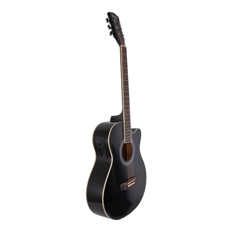GUITARRA ELECTROACUSTICA NEGRA CUERDAS METALICAS SCG-521EQ/BK SCORPION - 1
