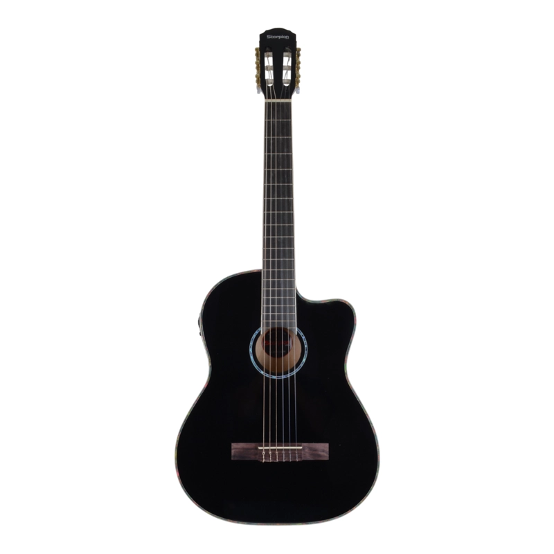 GUITARRA ELECTROACUSTICA NEGRA CUERDAS DE NYLON - SC-551BCEQ/BK SCORPION - 2