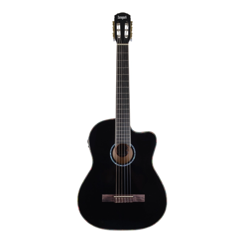 GUITARRA ELECTROACUSTICA NEGRO CUERDAS DE NYLON - ZA-551BCEQ/BK ZARAGOZA - 2