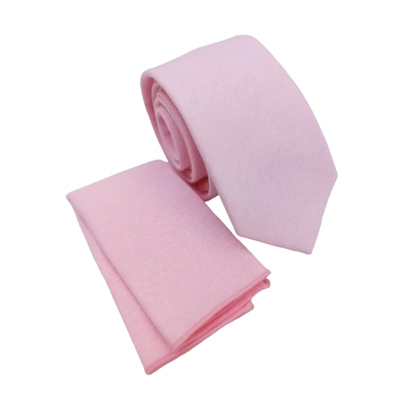 PACK CORBATA Y PAÑUELO BOLSILLO ROSADA PALIDO, LUCIACORBATAS - 1