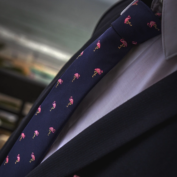 CORBATA HOMBRE SEDA FLAMENCOS FUCSIA - 2