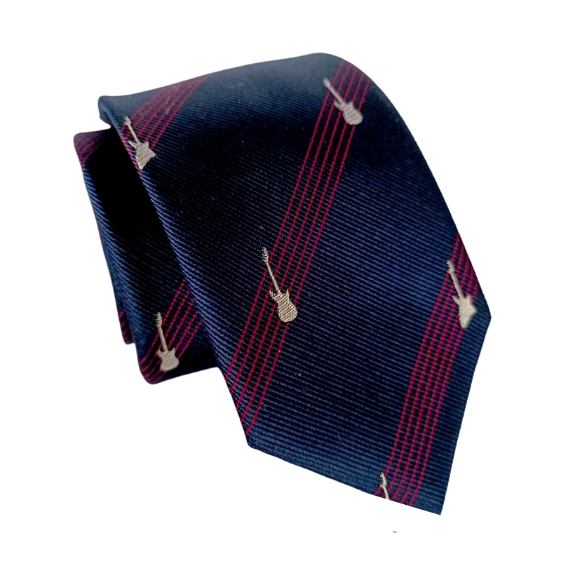 CORBATA SEDA LUCIACORBATAS AZUL MARINO HOMBRE GUITARRAS - 1