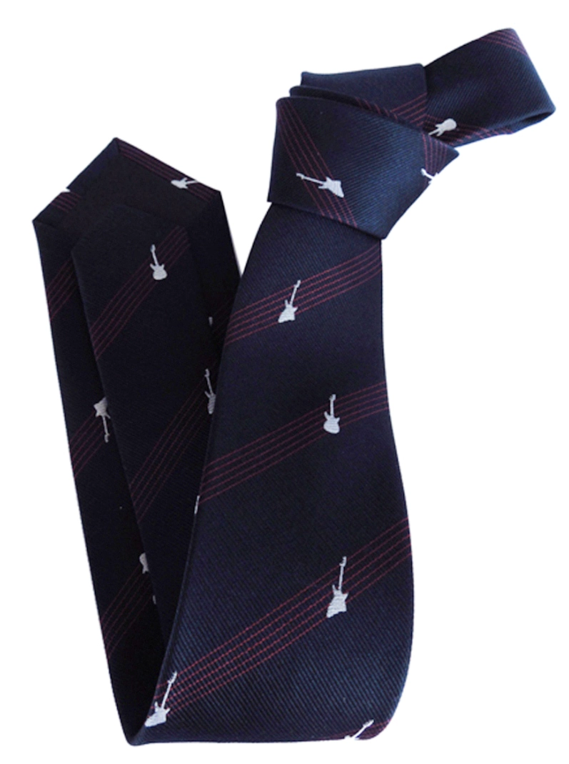 CORBATA SEDA LUCIACORBATAS AZUL MARINO HOMBRE GUITARRAS - 3