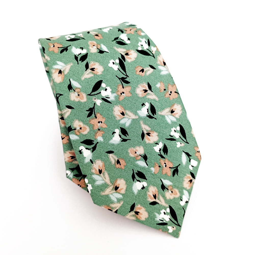 CORBATA HOMBRE ALGODON MINT FLOWER - 1