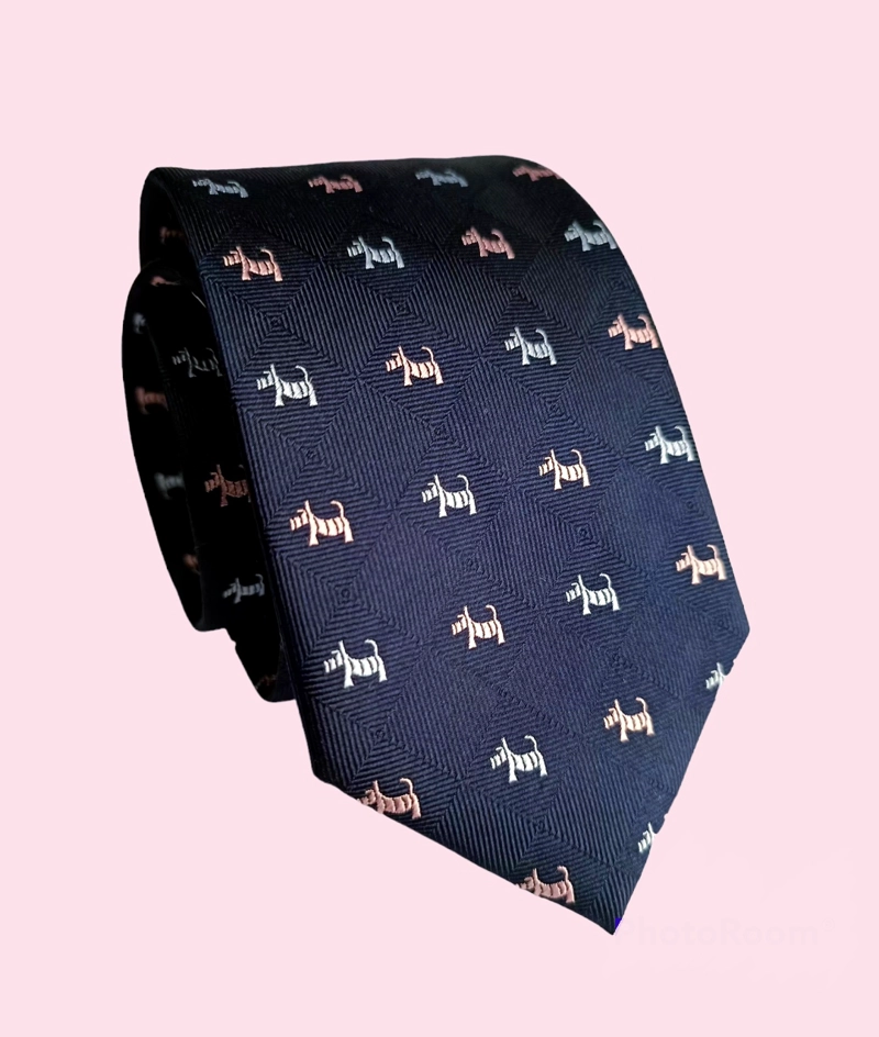 CORBATA HOMBRE SEDA DISEÑO PERRITOS SCHNAUZER - 1
