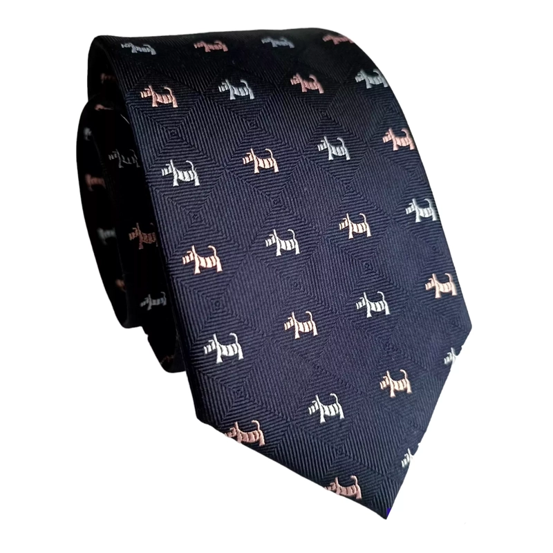 CORBATA HOMBRE SEDA DISEÑO PERRITOS SCHNAUZER - 3