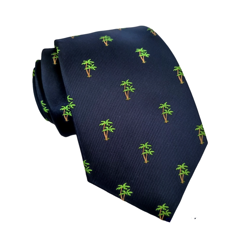 CORBATA MICROFIBRA LUCIACORBATAS AZUL MARINO HOMBRE 7CM PALMERAS - 1
