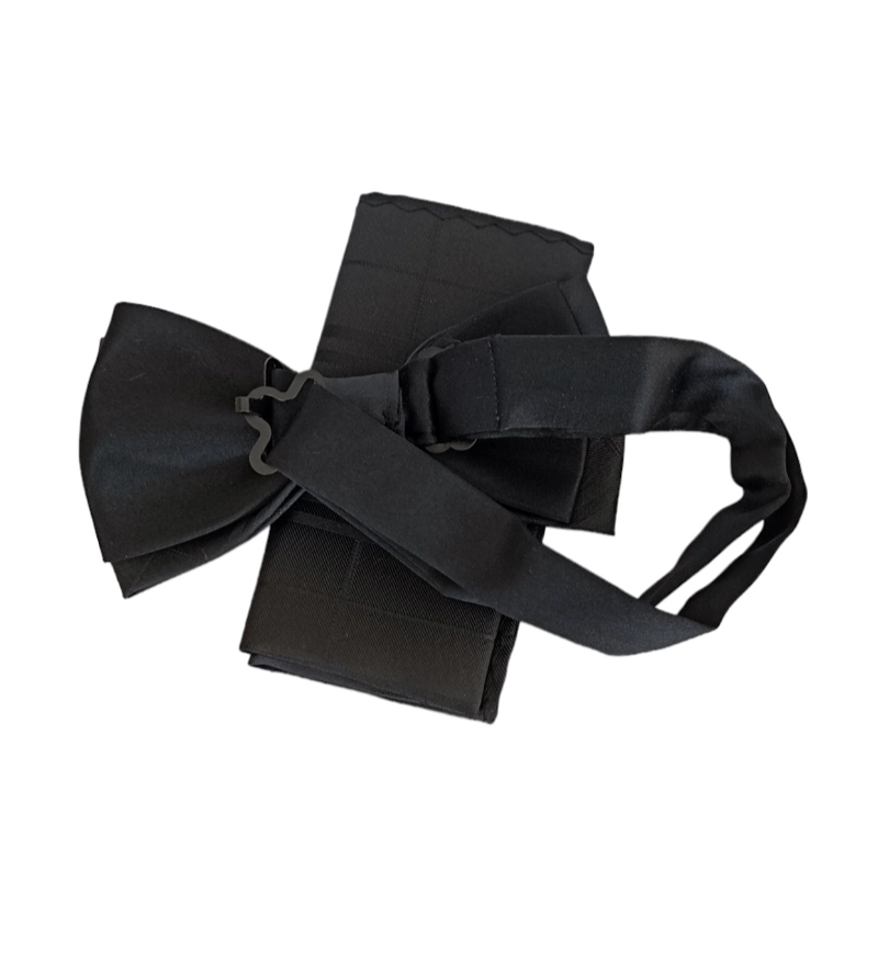 PACK CORBATIN LUCIACORBATAS NEGRO Y PAÑUELO ARMADO CON BROCHE AJUSTABLE - 2