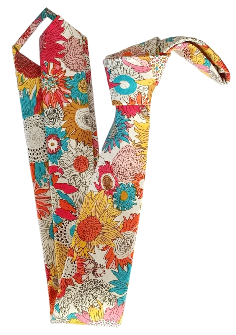 CORBATA ALGODON LUCIACORBATAS MULTICOLOR 6 CM FLORES - 2