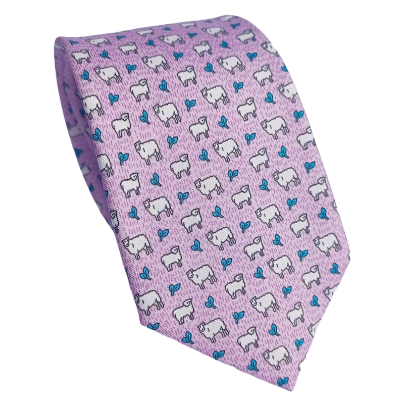 CORBATA SEDA LUCIACORBATAS ROSADO OVEJAS - 1