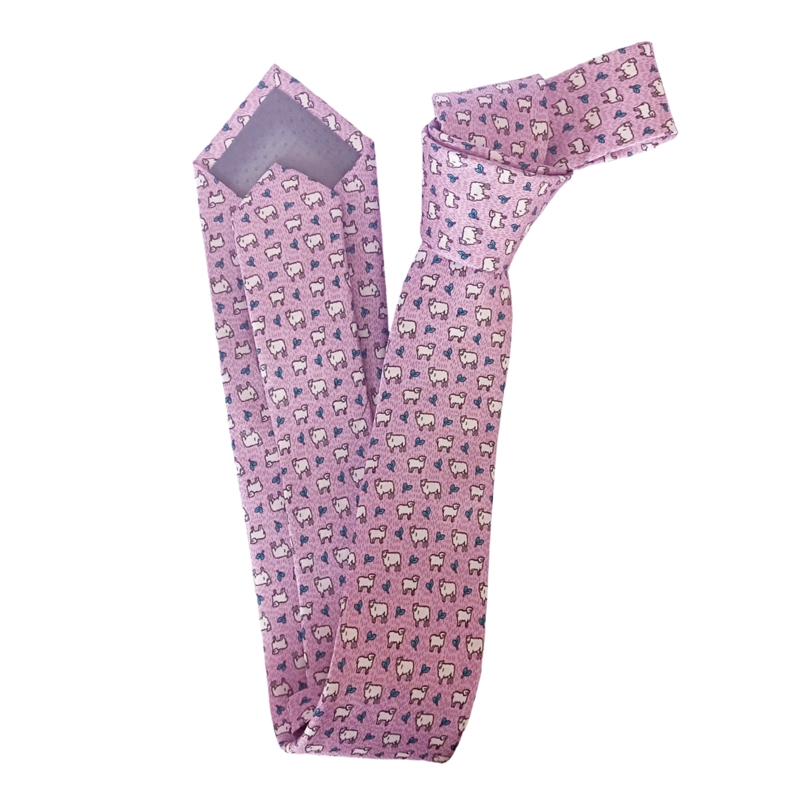 CORBATA SEDA LUCIACORBATAS ROSADO OVEJAS - 2