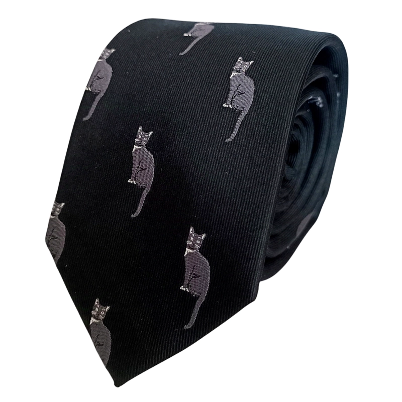 CORBATA SEDA GATOS, DISEÑADAA EN CHILE, LUCIACORBATAS - 1