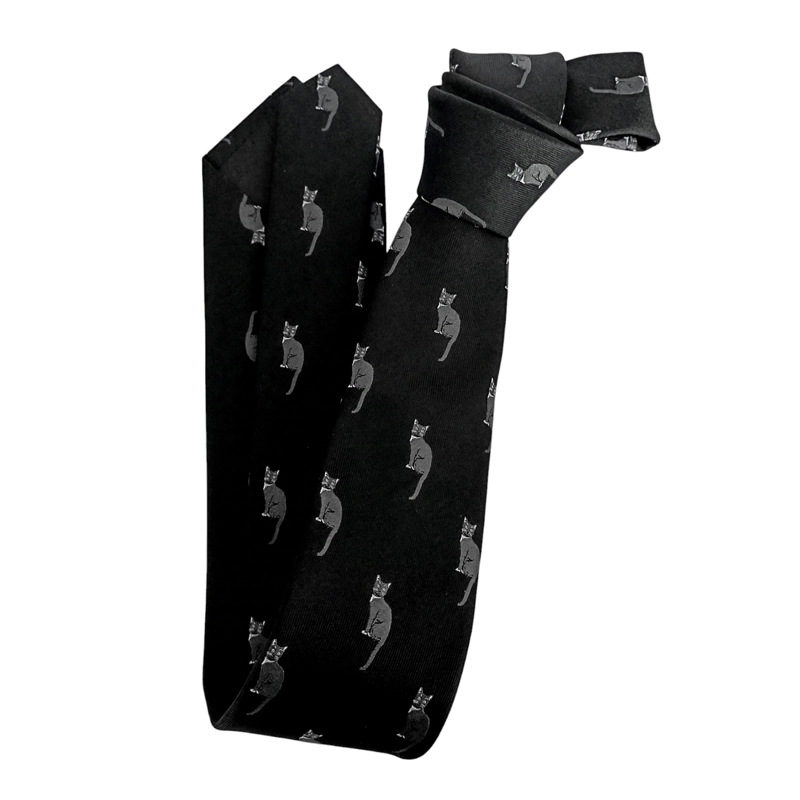CORBATA SEDA GATOS, DISEÑADAA EN CHILE, LUCIACORBATAS - 2