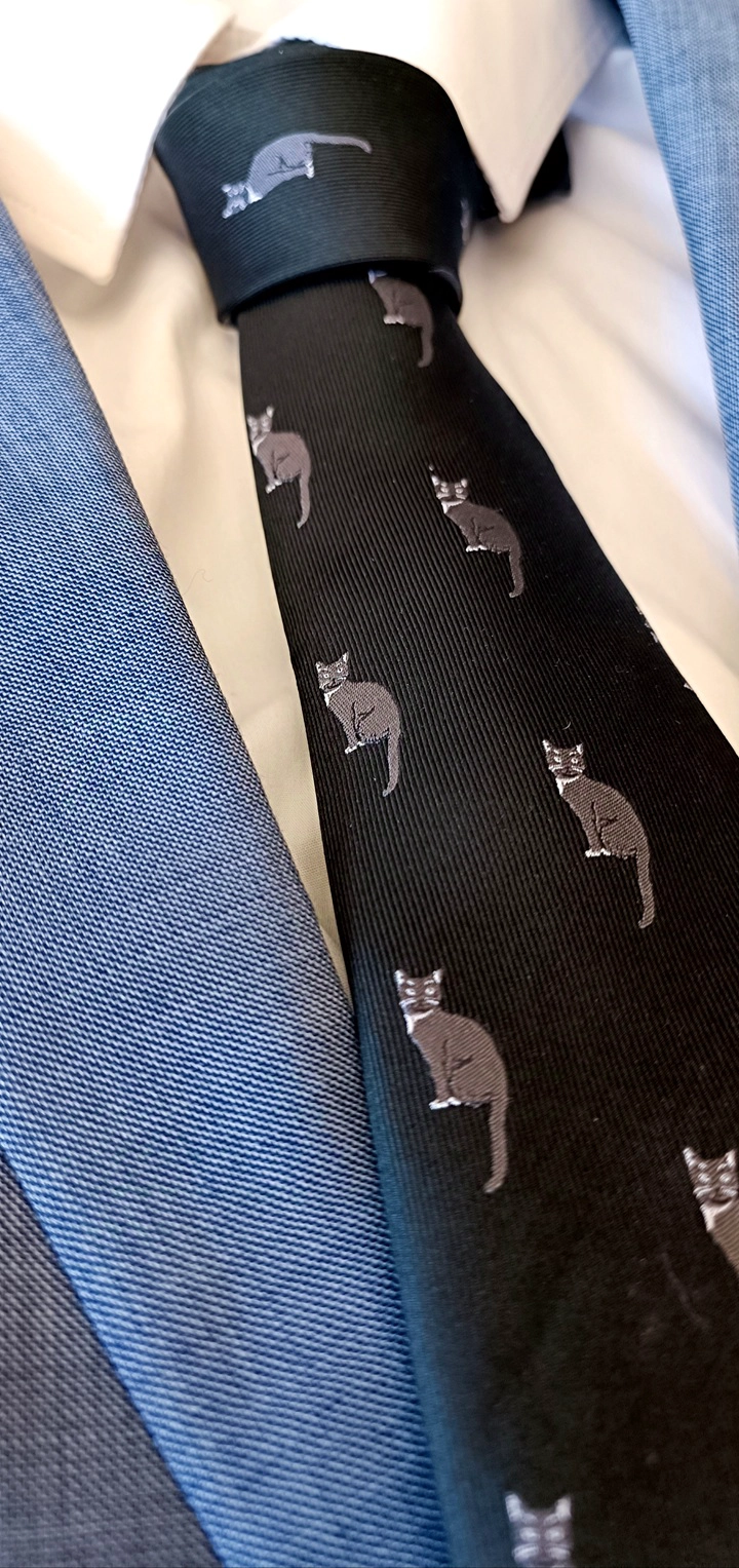 CORBATA SEDA GATOS, DISEÑADAA EN CHILE, LUCIACORBATAS - 3
