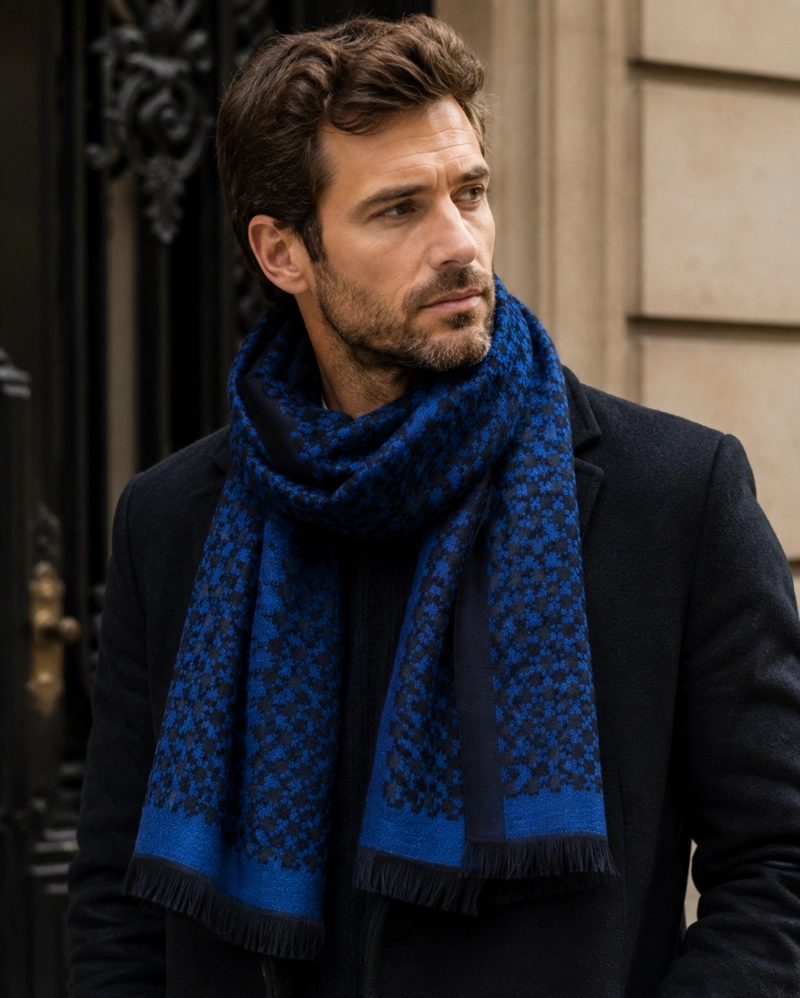 BUFANDA HOMBRE VISCOSA BLUE, LUCIACORBATAS - 3