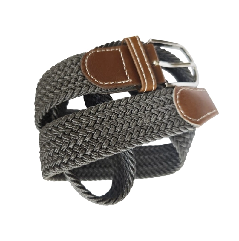 CINTURON ELASTICO TRENZADO GRIS OSCURO, LUCIACORBATAS - 1