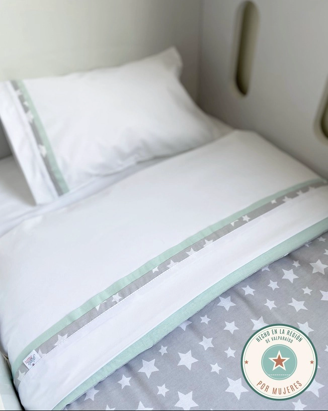 SET COLECHO GLOGLO MAM GRIS ESTRELLA BLANCA REVERSO MENTA CON BOLSA REUTILIZABLE - 2