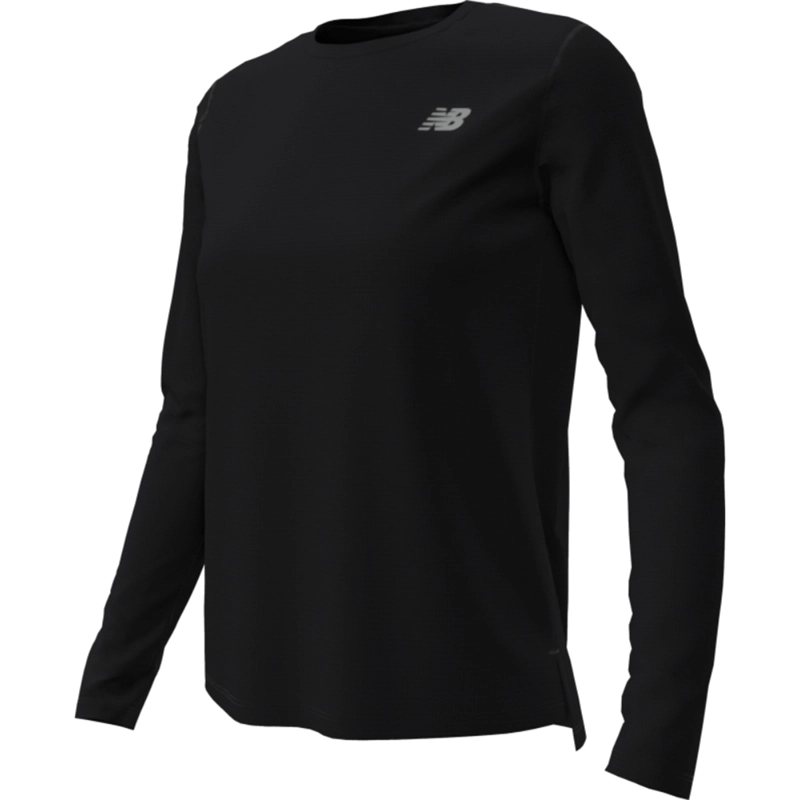 POLERA MUJER NEW BALANCE ALGODÓN NEGRO MANGA LARGA RUNNING WT41225BK - 1