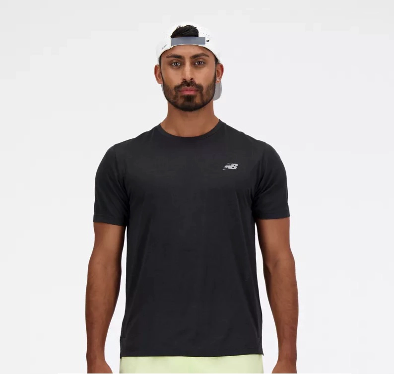 POLERA HOMBRE NEW BALANCE ALGODÓN NEGRO RUNNING MT41253BK - 1