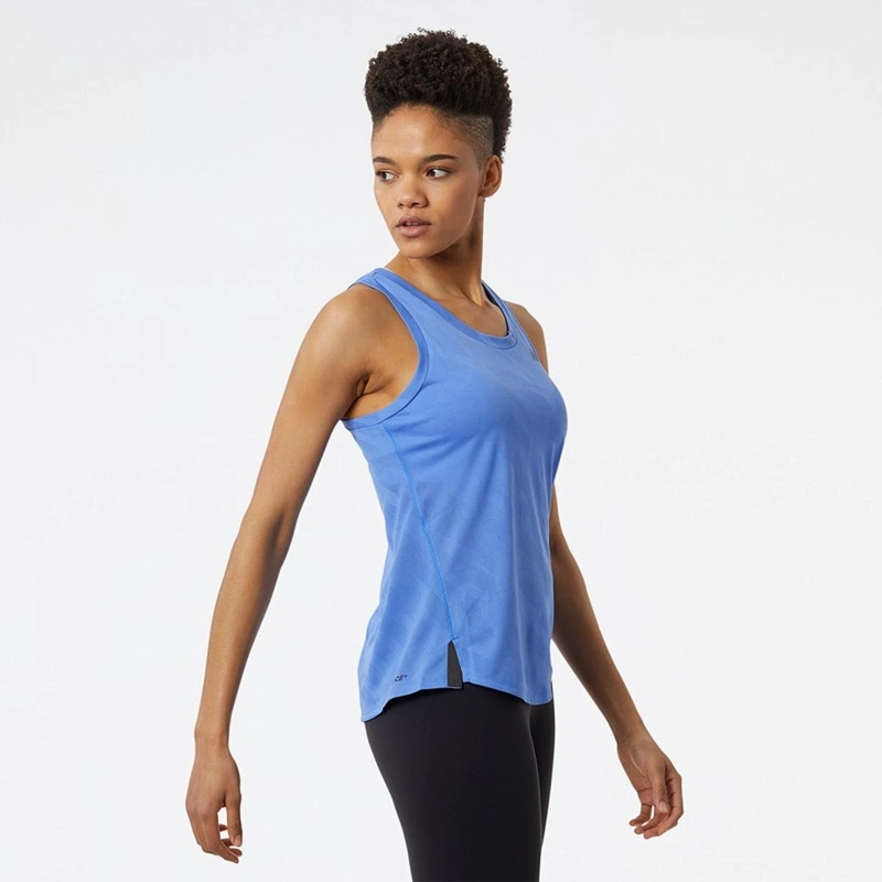 POLERA RUNNING MUJER NEW BALANCE Q SPEED JACQUARD AZUL - 2