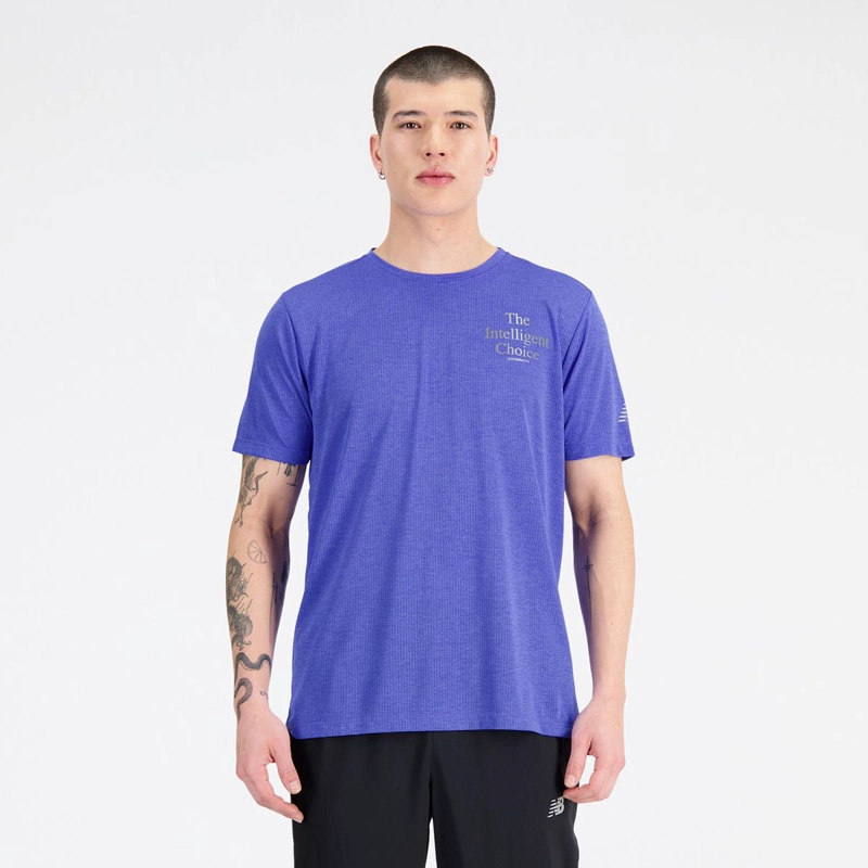 POLERA RUNNING HOMBRE NEW BALANCE IMPACT RUN AZUL - 1