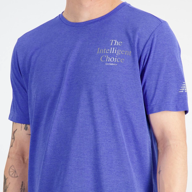 POLERA RUNNING HOMBRE NEW BALANCE IMPACT RUN AZUL - 3