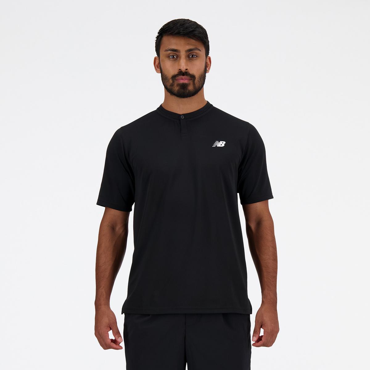 POLERA TENIS HOMBE NEW BALANCE TOURNAMENT NEGRO - 1