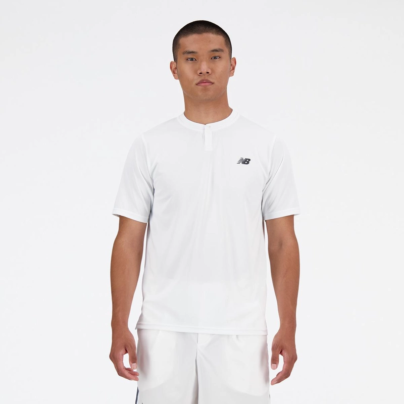 POLERA TENIS HOMBRE NEW BALANCE TOURNAMENT BLANCO - 1