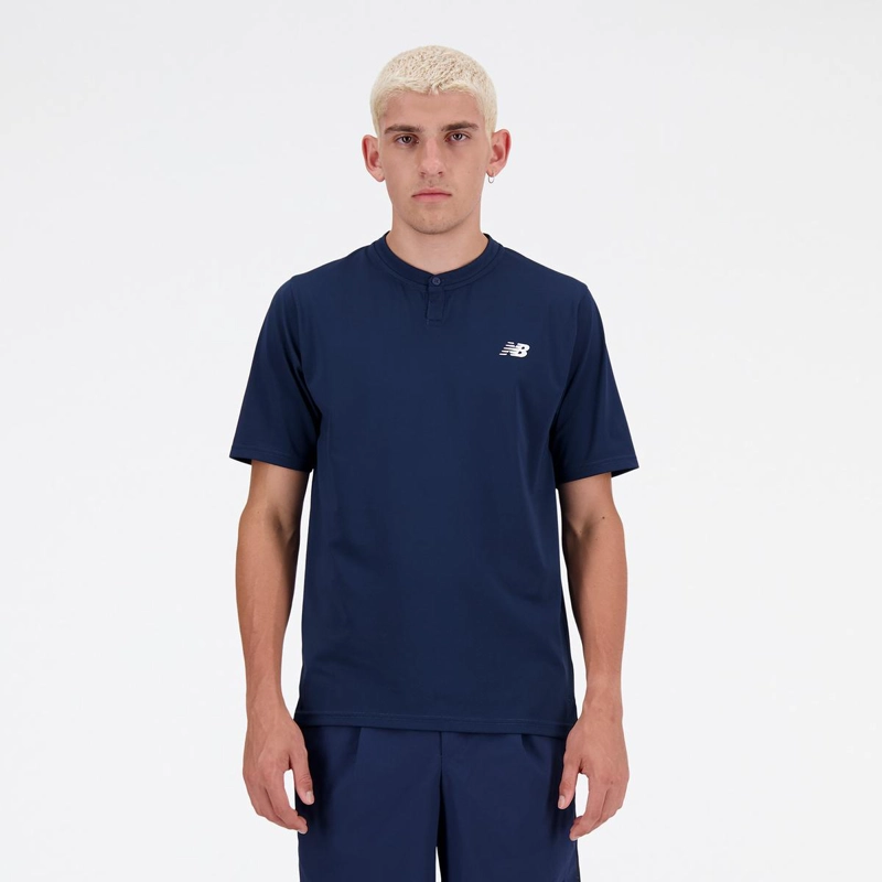 POLERA TENIS HOMBE NEW BALANCE TOURNAMENT AZUL - 1