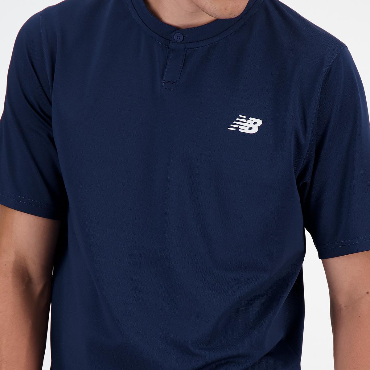POLERA TENIS HOMBE NEW BALANCE TOURNAMENT AZUL - 4