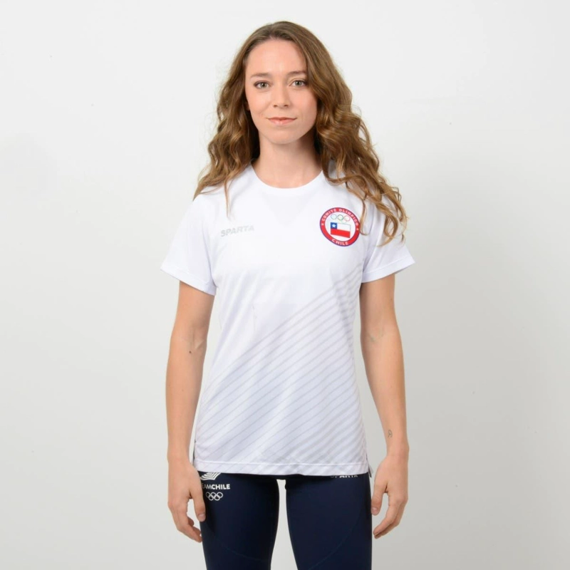 POLERA RUNNING MUJER SPARTA TEAM CHILE BLANCA - 4